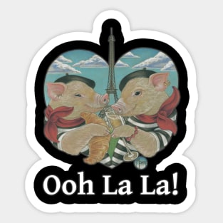 Paris Pigs - Ooh La La - Quote Sticker